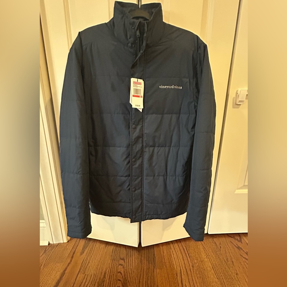 NWT Men’s Vineyard Vines Mountain Weekend Blue Puffer Jacket, XS